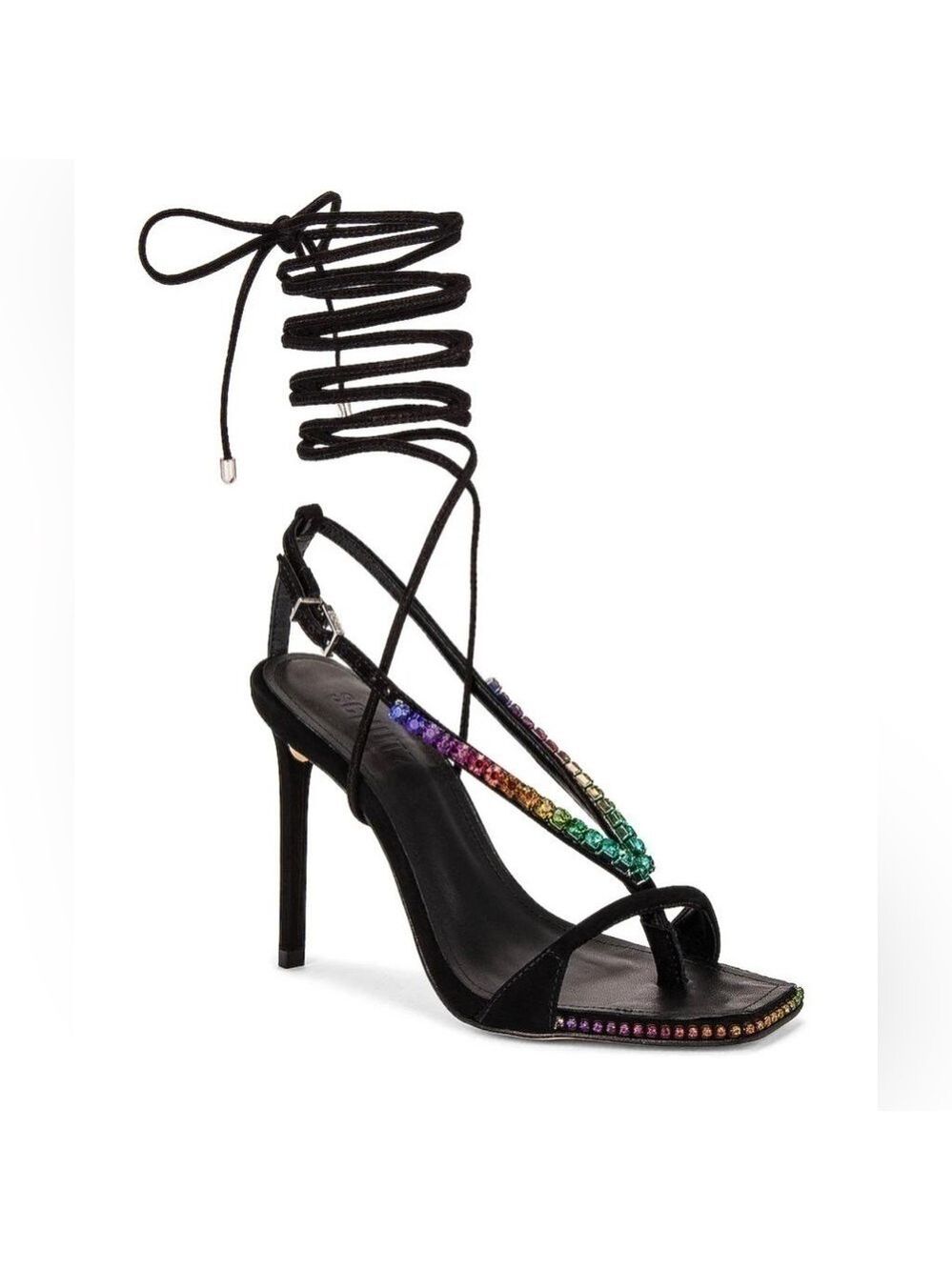 NEW Schutz Vikki Crystal Embellished High Heel Stiletto Sandals